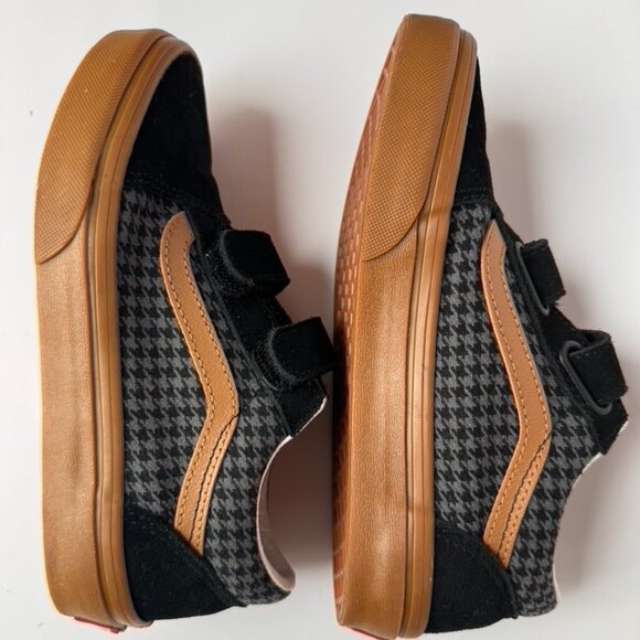 Vans Kids Old Skool V Shoe Houndstooth Black/Gum Size US Kids 2.0 - Picture 5 of 8